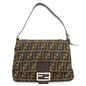FENDI Mamma Baguette Zucca Canvas Leather Shoulder Bag 26325