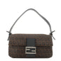 FENDI Mamma Baguette Zucchino Leather Shoulder Bag Brown 8BR000