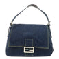 FENDI Denim Leather Mamma Baguette Shoulder Bag 26325
