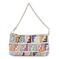 FENDI Zucca PVC Accessory Chain Pouch Multi Color Ivory 8BR592
