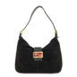 FENDI Suede Leather Shoulder Bag Black 26569