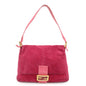 FENDI Mamma Baguette Suede Leather Shoulder Bag 26325