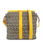 FENDI Zucchino Canvas Leather Shoulder Bag BrownYellow 8BT175