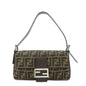 FENDI Mamma Baguette Zucca Canvas Leather Shoulder Bag 26424