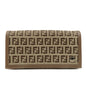 FENDI Zucchino Canvas Leather Long Wallet Brown 8M0000