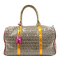 FENDI Zucchino Canvas Leather Beaded Boston Bag 8BL099