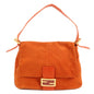 FENDI Mamma Baguette Suede Leather Shoulder Bag Orange 26325