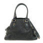 FENDI Ethnico Zucca Canvas Leather Shoulder Bag Black 8BN157