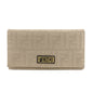 FENDI Zucca Print Canvas Leather Long Wallet Brown 8M0000