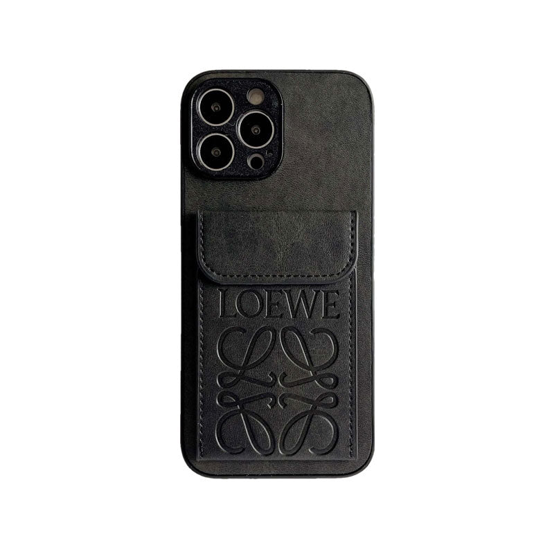 Luxury iPhone Case With Card Holder Brown-LZP241448