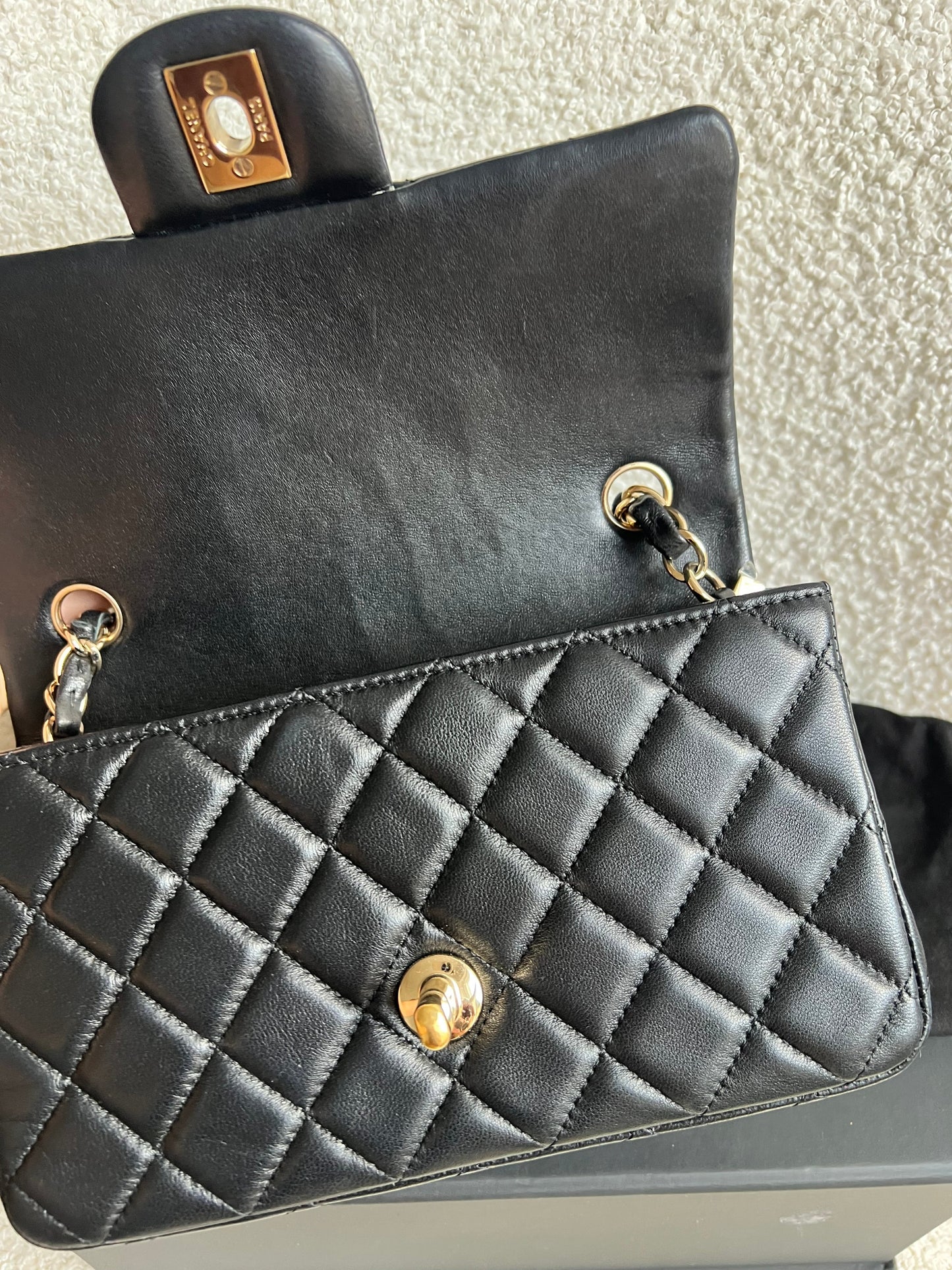 Chanel Mini Rectangular Classic Flap in Black Lambskin (RRP £4,390)
