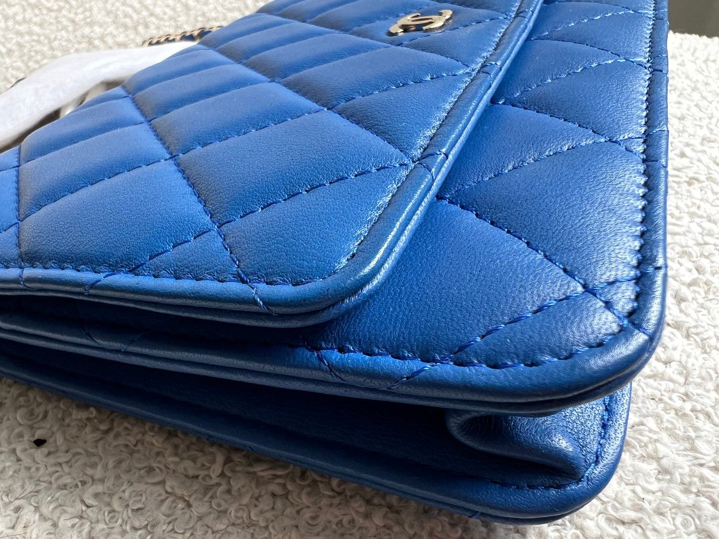 Chanel Blue Lambskin Wallet on Chain (RRP £2,930)