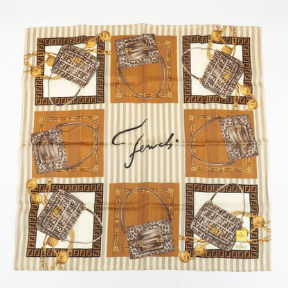 FENDI Set of 5 Cotton 100% Handkerchief Red Pink Brown Beige White