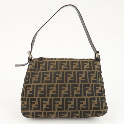 FENDI Mamma Baguette Zucca Canvas Leather Shoulder Bag 26325