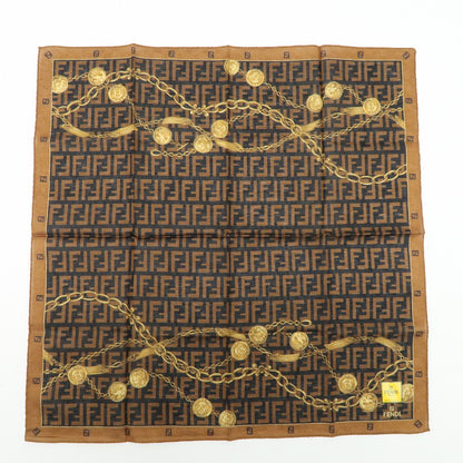 FENDI Set of 5 Cotton 100% Handkerchief Brown Beige Yellow White