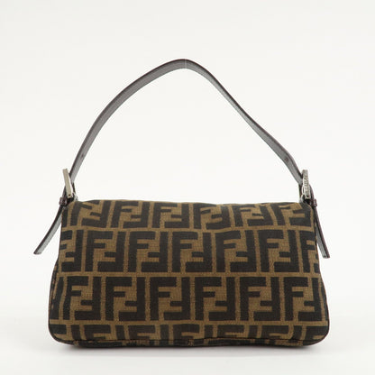 FENDI Mamma Baguette Zucca Canvas Leathr Shoulder Bag 214526424099