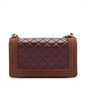 Chanel Boy Chanel 25 Leather X Suede Chain Shoulder Bag Bordeaux X Brown G 18th