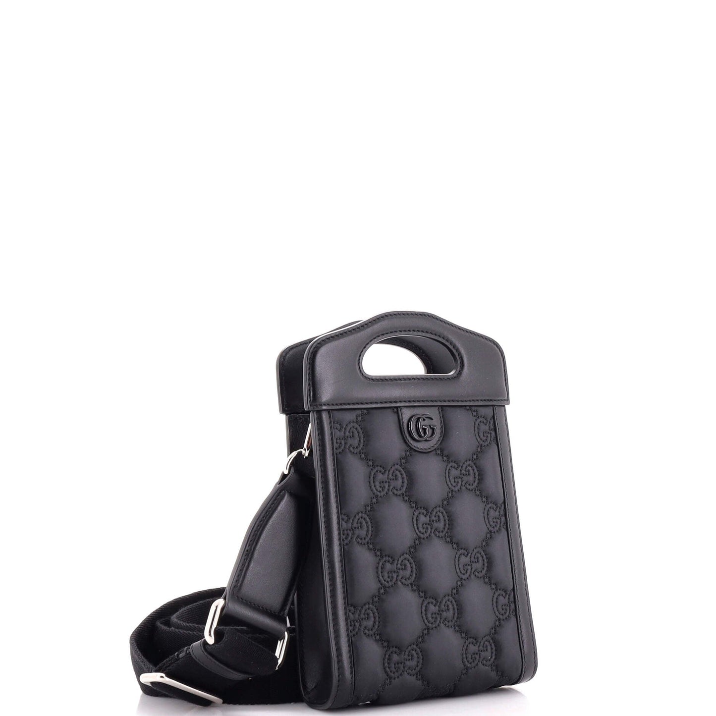 Top Handle Crossbody Bag GG Embossed Matelasse Nylon with Leather Mini