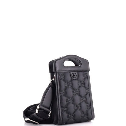 Top Handle Crossbody Bag GG Embossed Matelasse Nylon with Leather Mini