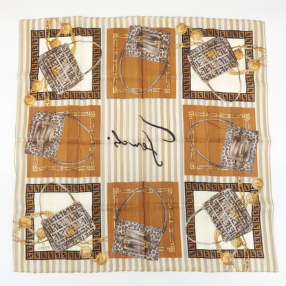 FENDI Set of 5 Cotton 100% Handkerchief Red Pink Brown Beige White