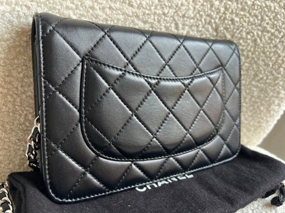 Chanel Wallet on Chain in Black Lambskin Silver Hardware (RRP £2,930)