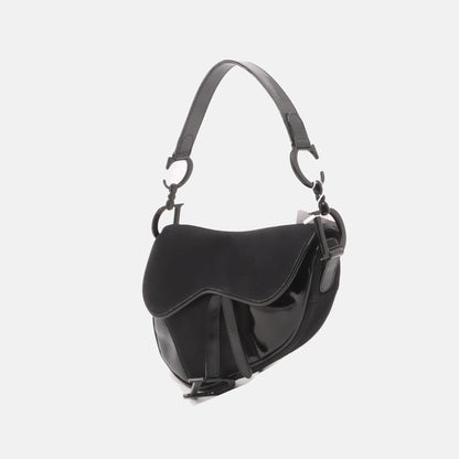 Dior Saddle So Black Fabric and Patent Leather Shoulder Bag