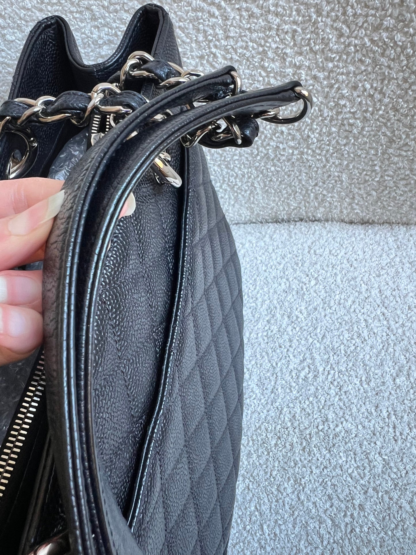 Chanel Black Caviar Grand Shopper Tote (GST) Silver Hardware