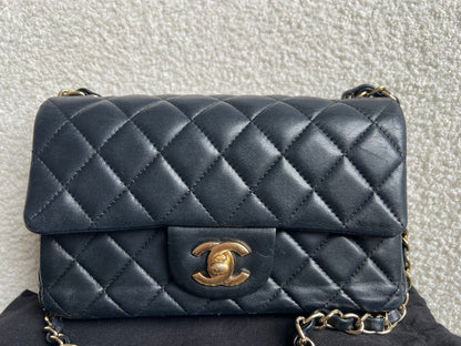 Chanel Mini Rectangular Classic Flap in Black Lambskin (RRP £4,390)