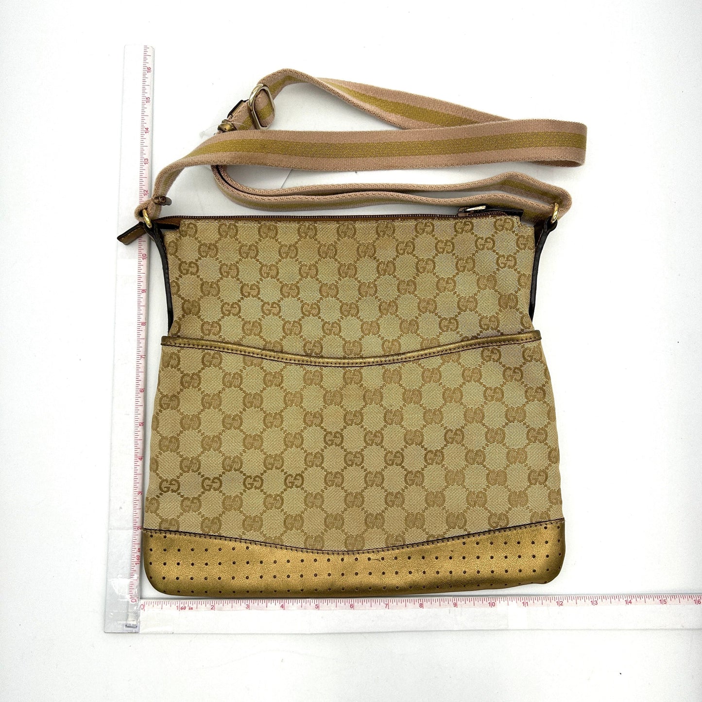 Gucci GG Canvas Web Crossbody Camel gu8827cb