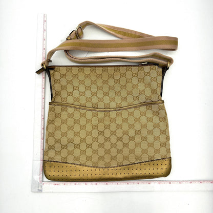 Gucci GG Canvas Web Crossbody Camel gu8827cb