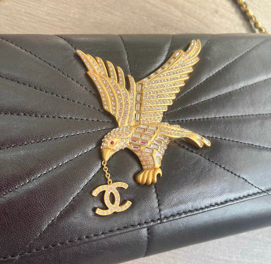 Chanel Cc Eagle Embellished Clutch