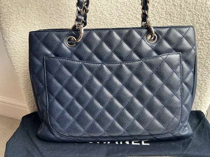 Chanel Navy Blue Caviar Grand Shopper Tote (GST)