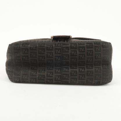 FENDI Zucchino Mamma Baguette Canvas Leather Shoulder Bag 8BR001