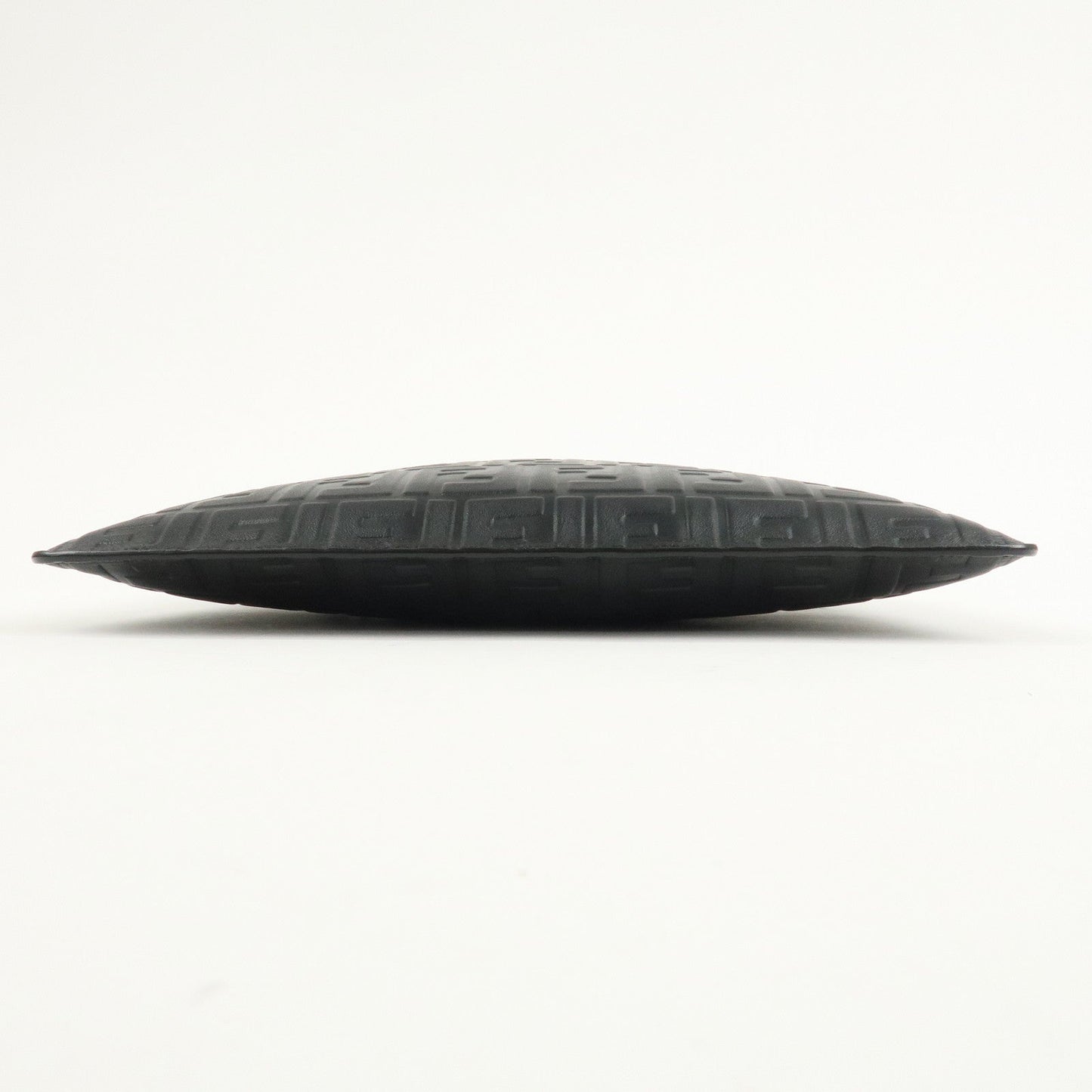 FENDI Zucca Leather Clutch Bag Hand Bag Black 7N0078