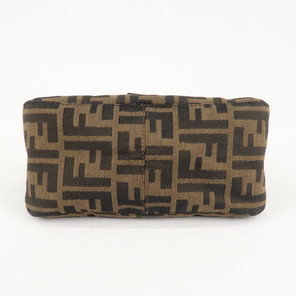 FENDI Mini Mamma Baguette Zucca Shoulder Bag Black Brown 8BR180