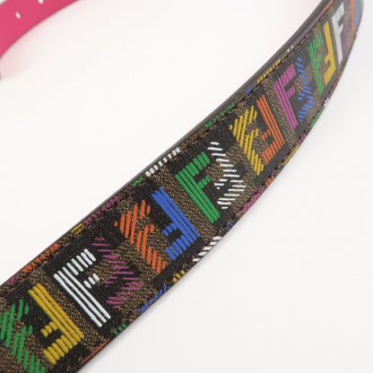 FENDI Zucchino PVC FF Logo Belt Multi Color