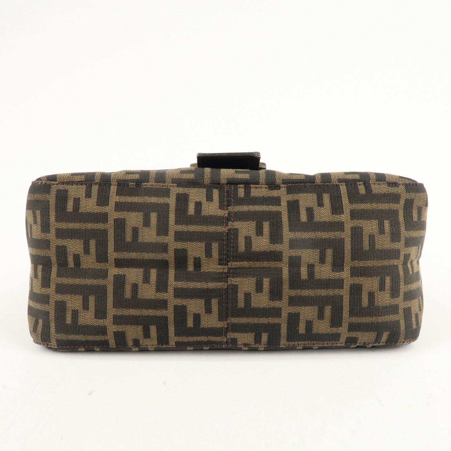 FENDI Mamma Baguette Zucca Canvas Leather Shoulder Bag 26325