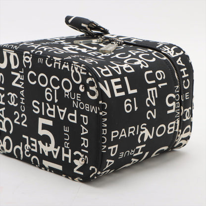 Chanel Basic Canvas Vanity Bag Black Silver G 7th
