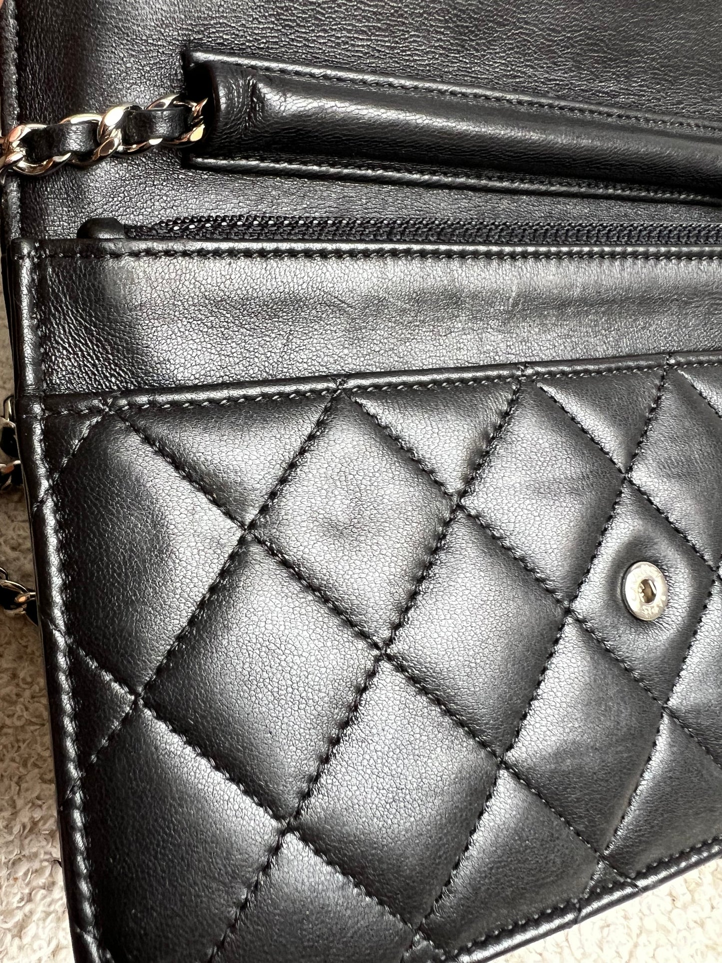 Chanel Wallet on Chain in Black Lambskin Silver Hardware (RRP £2,930)