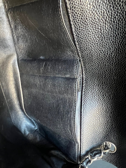Chanel East West Flap in Black Caviar Silver Hardware