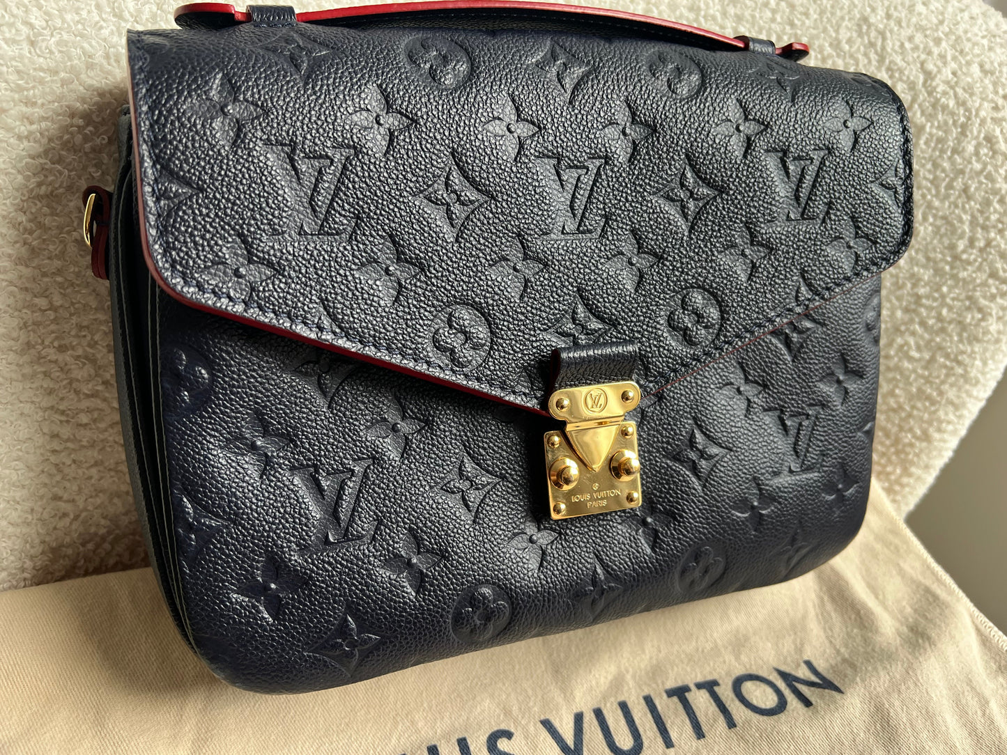 Louis Vuitton Pochette Metis Marine Rouge Empreinte (RRP £2,200)