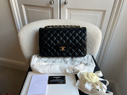 Chanel Jumbo Classic Flap in Black Lambskin Gold Hardware (RRP £9,830)
