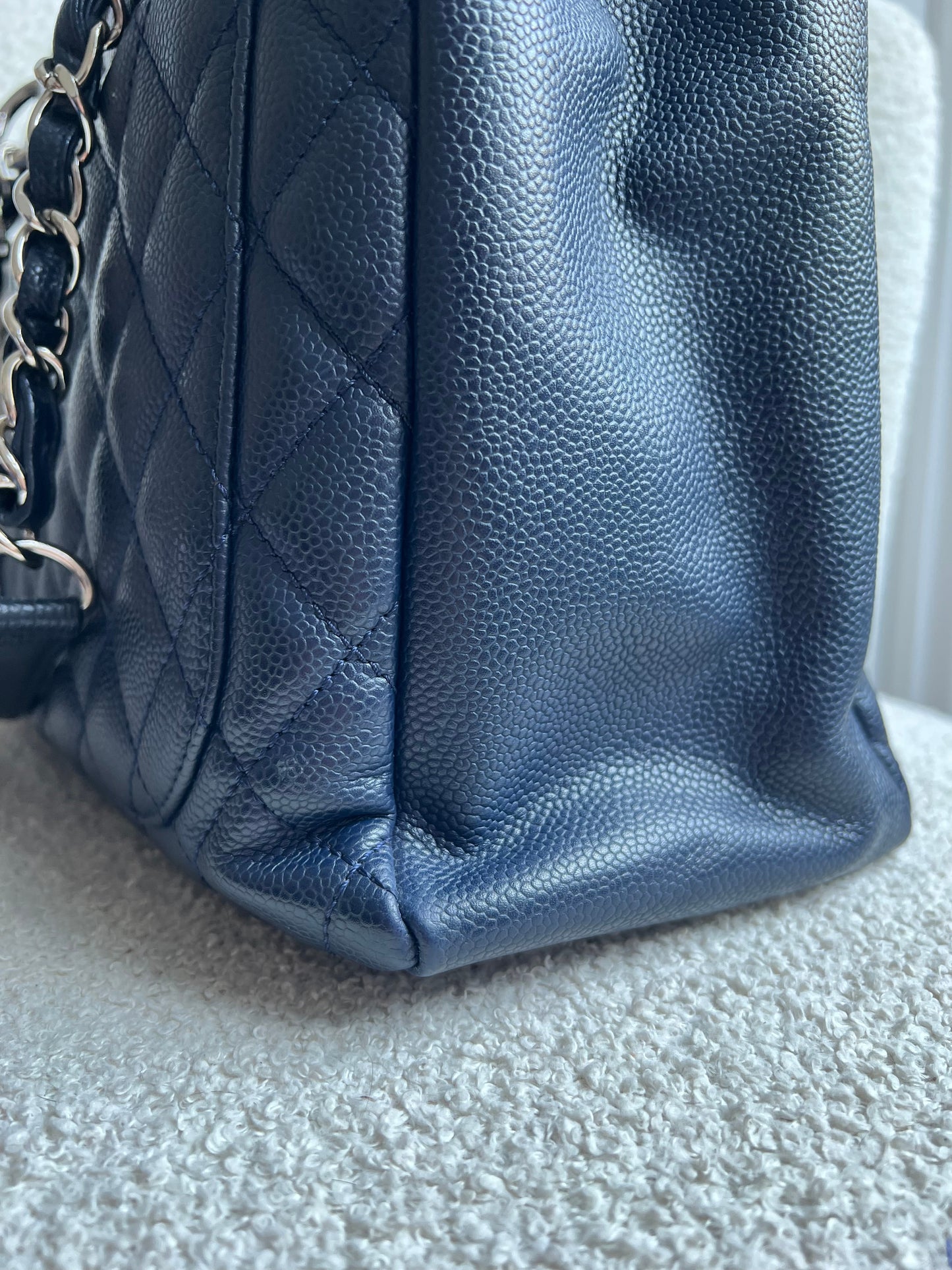 Chanel Navy Blue Caviar Grand Shopper Tote (GST)