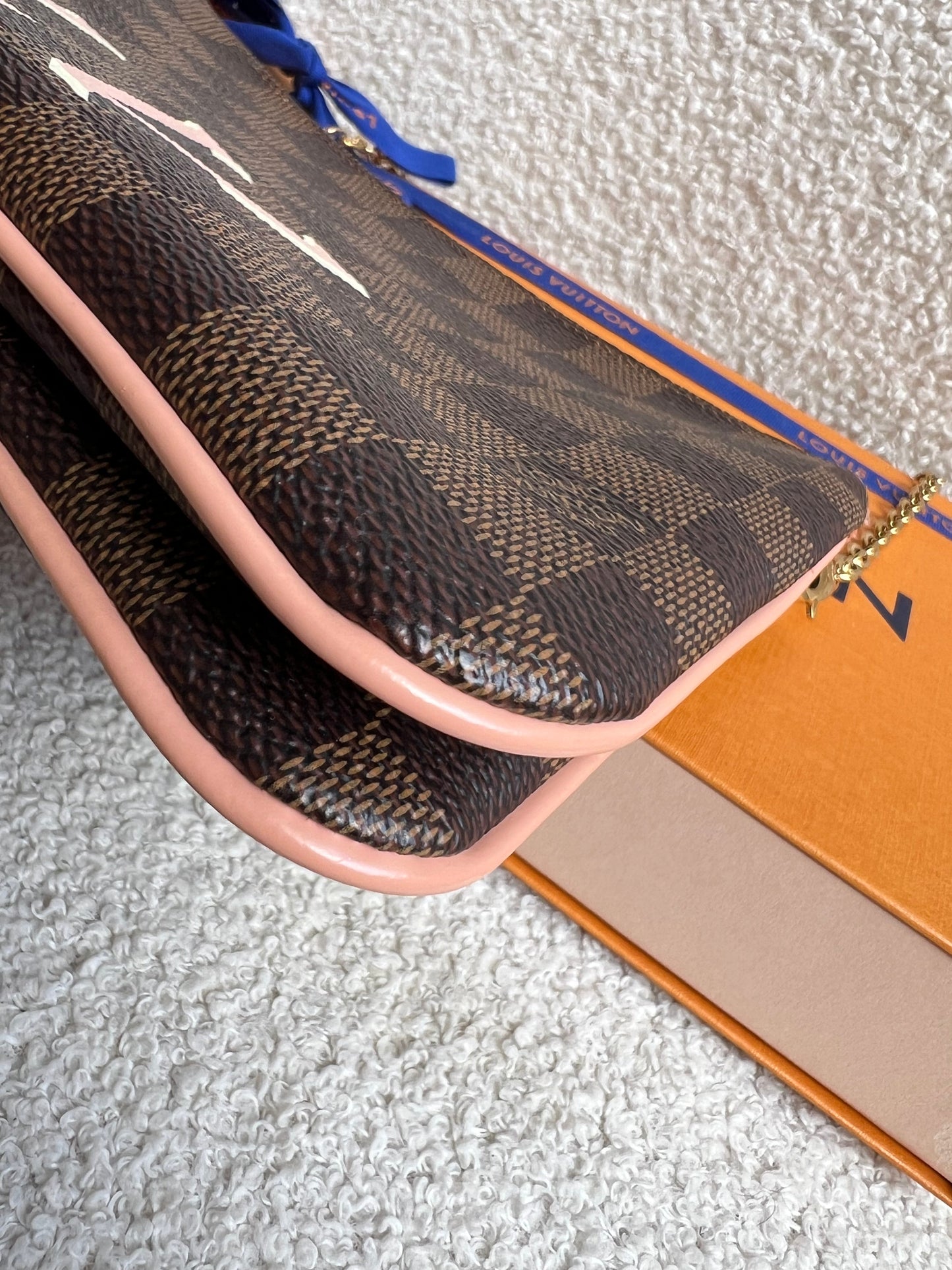 Louis Vuitton “LV” Double Pochette Damier Ebene