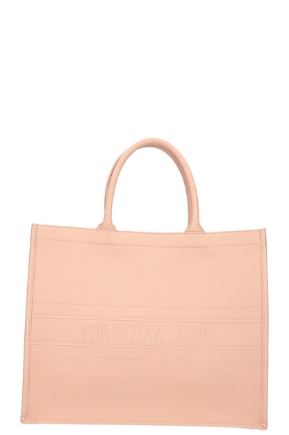 Christian Dior Calfskin Embossed Book Tote Rose Des Vents
