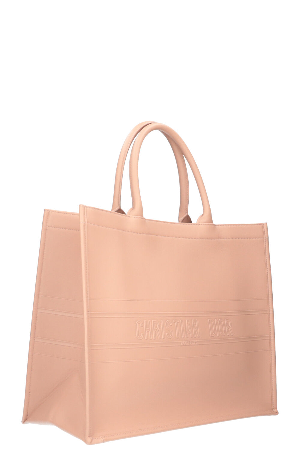 Christian Dior Calfskin Embossed Book Tote Rose Des Vents