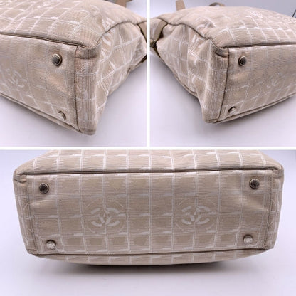 Chanel Beige Nylon New Travel Line Tote Shoulder Bag 2000S