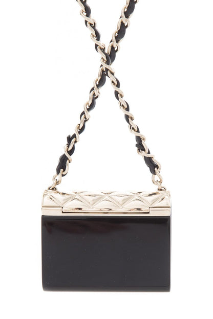 Chanel Flap Quilted Lambskin Black Gold Chain Shoulder Bag