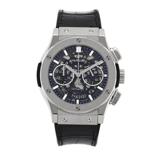 Titanium Alligator 45mm Classic Fusion Aerofusion Chronograph Automatic Watch Black 525.NX.0170.LR