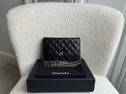 Chanel Wallet on Chain in Black Lambskin Silver Hardware (RRP £2,930)